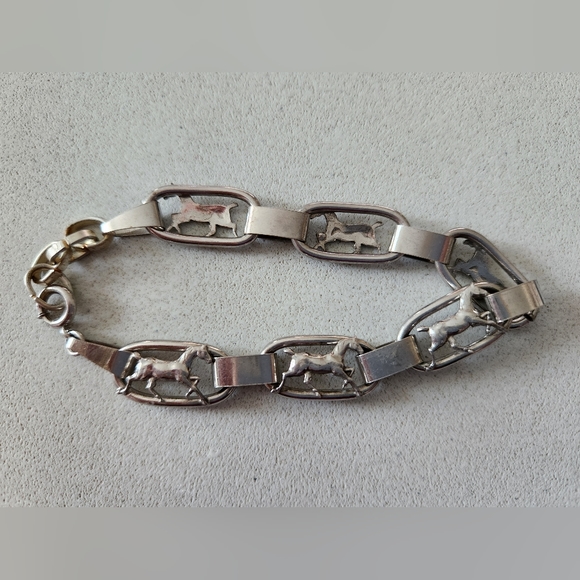Vintage Sterling Figural Horse Panel Bracelet - Picture 5 of 7